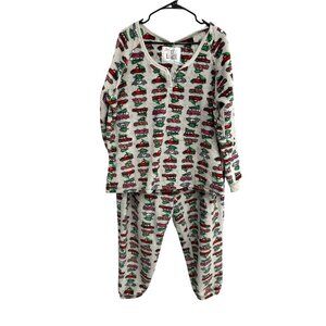 Muk Luks Waffle Knit Christmas Trucks Pajama Set SZ Extra Large